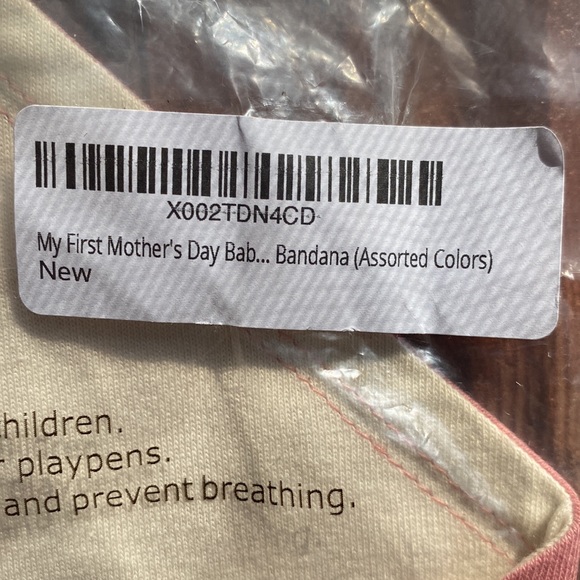 NWT Rabbit Skins “my first MOTHER’S DAY” Bandana/bib, OS, dusty rose. - Picture 4 of 7